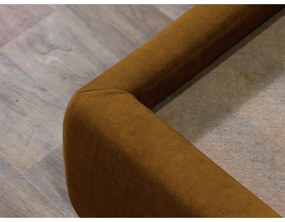 Okrovožltá čalúnená dvojlôžková posteľ s úložným priestorom s roštom 180x200 cm Jade – Bobochic Paris