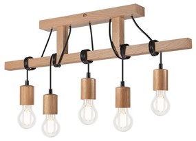 Prisadený luster LEON 5xE27/60W/230V dub