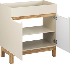 Comad Kúpeľňová skrinka pod umývadlo Bali Cashmere 80 kašmír/dub wotan