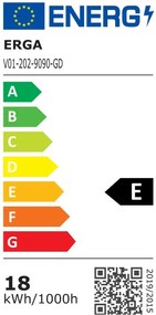 Erga Olivia, okrúhle LED zrkadlo 90cm, zlatý kovový rám, 2070 lm, 6500K, predné osvetlenie, ERG-V01-202-9090-GD