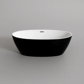 OVAL voľne stojaca vaňa, čierno-biela, 180x80x58 cm