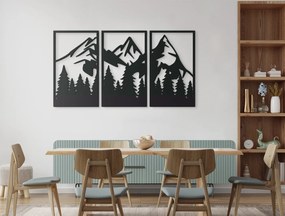 drevko Viacdielny obraz Vrchy nad lesom Rozmer obrazu: 35 x 65 cm, Farba dekorácie: Čierna