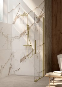 Deante Sprchová zástena Walk-in Prizma, posuvná - KTJ R39R 90 cm, zlatá brúsená - bez vaničky