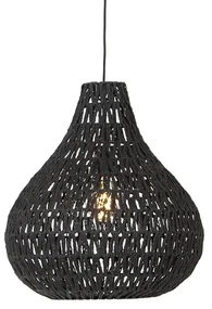Retro závesné svietidlo čierne 45 cm - Lina Drop