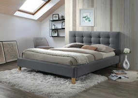 Sivá dvojlôžková posteľ TEXAS 140 x 200 cm Matrac: Matrac COCO MAXI 23 cm