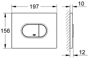 GROHE 38858SH0 - Splachovacie tlačidlo ARENA COSMOPOLITAN 156 × 197 mm biele