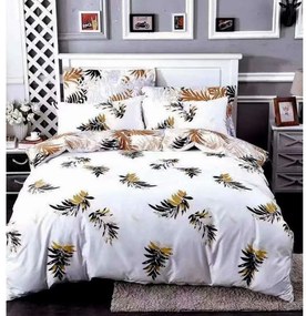 DomTextilu Biele posteľné obliečky s motívom listov 3 časti: 1ks 160 cmx200 + 2ks 70 cmx80 Biela 38199-179926