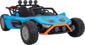 Ramiz Detská pretekárska bugina na batérie 5 Modrá + motory 2x200W + diaľkové ovládanie + zvuková LED dióda + pomalý štart
