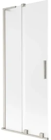 Mexen Velar L, 2-krídlová posuvná vaňová zástena 85 x 150 cm, 8mm sklo námraza, brúsená oceľ, 896-085-003-31-97