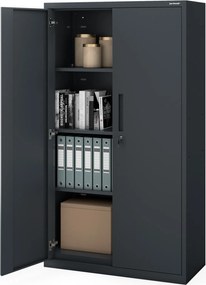 Kovová modulárna multifunkčná skriňa na podstavci antracitová MEGAN 1600 x 900 x 400 mm