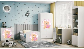 Komoda Babydreams 80 cm medvedík s motýlikmi biela