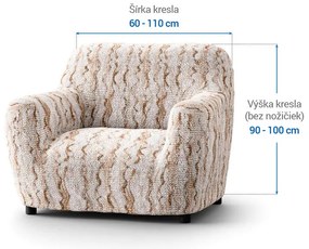 Bielastické poťahy OCEANO NOVÉ béžové kreslo (š. 60 - 110 cm)