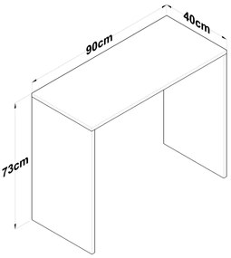 Pracovný stôl RANI 90x73 cm hnedá
