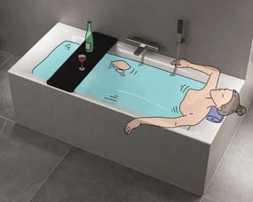 Polysan Sapho, UNIVERSAL sedák na vaňu, 70x25 cm, čierny