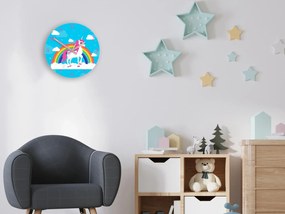 Dětské nástěnné hodiny Jednorožec 30 cm vícebarevné