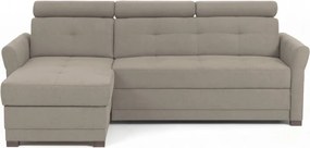 Rohová sedacia súprava Harris, hnedo-béžová taupe látka, ľavý roh