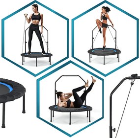 Fitness trampolína s madlom