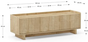 TV stolík v dekore duba v prírodnej farbe 140x45x40 cm Daira – Marckeric