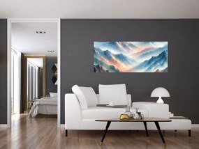 Obraz - Akvarelové hory (120x50 cm)