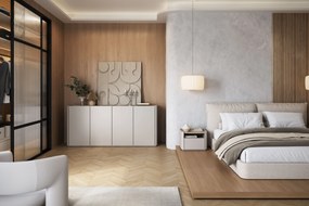 Komoda Elivo 200 cm štvordverová - kašmír / olejovaný dub