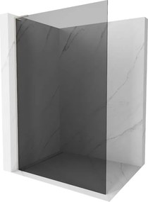 Mexen Kioto L, sprchová zástena Walk-In 110 x 200 cm, 8mm šedé sklo, brúsená oceľ profil, 800-110-103-97-40