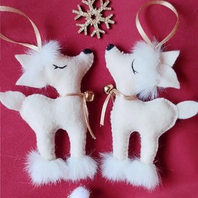 Ručne šité vianočné ozdoby Srnky mix