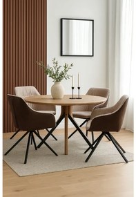 Noela Otočná jedálenská stolička látková LOREN hnedá/krémová