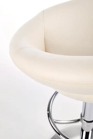Barová stolička SOLO - kov, ekokoža, krémová