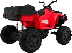 Ramiz Detská štvorkolka XL ATV 2,4 GHz na batérie červená na diaľkové ovládanie + pohon 4x4 + nosič batožiny + pomalý štart + EVA + LED a zvuky
