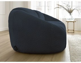 Tmavomodrá pohovka z textílie bouclé 230 cm Tina – Bobochic Paris