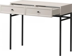 Konzola / toaletný stolík Lorini 100 cm - kašmírová / čierne úchytky G