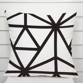 Biante Bavlnená obliečka na vankúš Sandra SA-577 Čierne geometrické vzory na bielom 45 x 45 cm