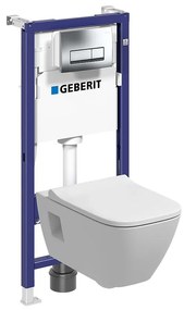 Podomietková zostava + tlačidlo Delta 50 chróm + WC misa Selnova