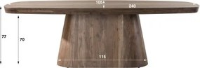 Jedálenský stôl XXL 20-27 Arcadia 240x105cm Drevo Hnedá Acacia  - Komfort-nábytok