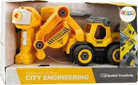LEAN Toys RC bager na diaľkové ovládanie so skrutkovačom žltý 2v1