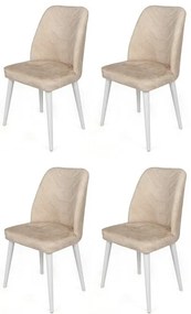 Súprava jedálenských stoličiek Dallas Beige and White, 4 ks