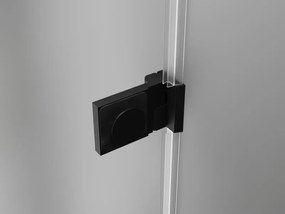 Mexen Lunar-B, výklopný sprchový kút ľavý 80 x 80 cm, 8mm číre sklo, čierny profil, 832-080-080-70-00-L