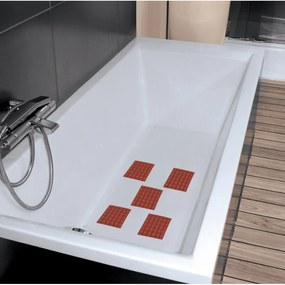 Spirella Protišmyková podložka QUADRO, terakota, 13 x 13 cm, 5 ks