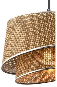 Luster na lanku BARETTE 1xE27/60W/230V hnedý/lesklý chróm