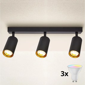 Brilagi - LED stmievateľné bodové svietidlo SELE 3xGU10/6W/230V čierna/zlatá