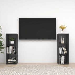 TV skrinky 2 ks sivé 107x35x37 cm drevotrieska