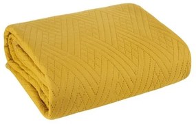 Žltý moderný prehoz na posteľ s geometrickým vzorom