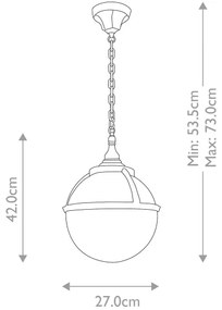 Elstead GLENBEIGH-CHAIN - Vonkajší luster na reťazi GLENBEIGH 1xE27/60W/230V IP44