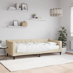 Denná posteľ s matracom krémová 80x200 cm látka 3197407