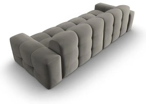 Sivá zamatová pohovka 255 cm Kendal - Micadoni Home