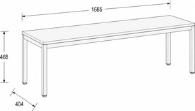Lavica FRAME, biela podnož, 1685 x 404 x 468 mm, dub prírodný
