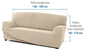 Super strečové poťahy NIAGARA smotanová dvojkreslo (š. 140 - 180 cm)
