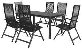 Livarno home Záhradný stôl Miami + Záhradné kreslo Miami, 6 kusov  (800008476)