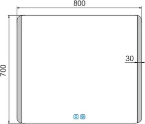 Nimco LED zrkadlo 800x700 s dvoma dotykovými senzormi - ZP 17003VX