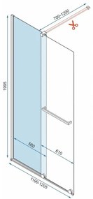 Rea - Cortis posuvná sprchová zástena 120x200cm, 8mm sklo, číre sklo / chrómový profil, REA-K7211